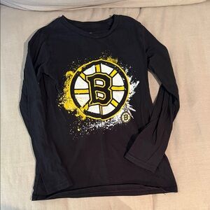 NHL Boston Bruins Kids Long Sleeve Tee - Black and Yellow